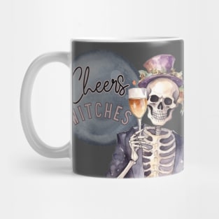 Cheers Witches Skeleton with Halloween Libations Mug